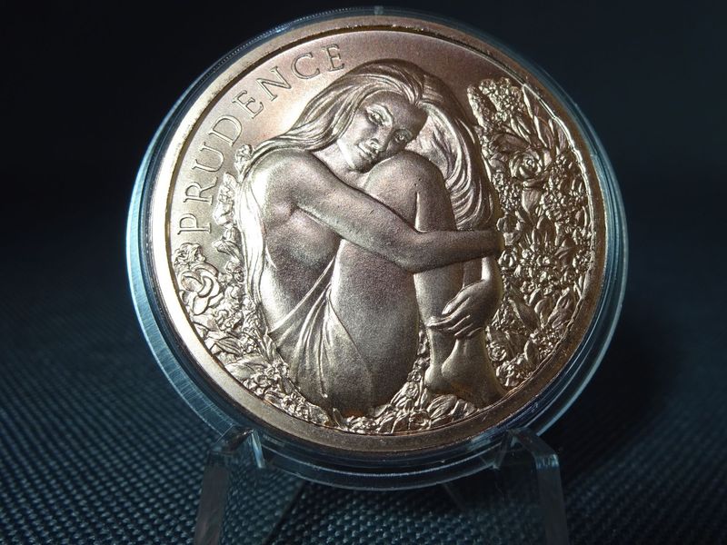 Kupfermedaille USA 2019 Prudence Girl Silver Shield 1 Oz Unze