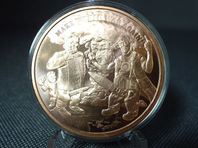 Kupfermedaille USA 2018 Trump World War Nord-Korea Silver Shield 1 Oz Kupfermedaille USA 2018 Trump World War Nord-Korea Silver Shield 1 Oz