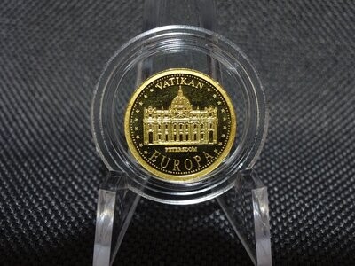 Goldmedaille EU Vatikan Petersdom Europa PP Proof 1/25 Oz Unze