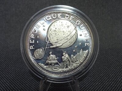 Silbermünze Guinea 1969 250 Francs Apollo 11 Nasa Mondlandung Raumfahrt Astronaut PP Proof Silbermünze Guinea 1969 250 Francs Apollo 11 Nasa Mondlandung Raumfahrt Astronaut PP Proof