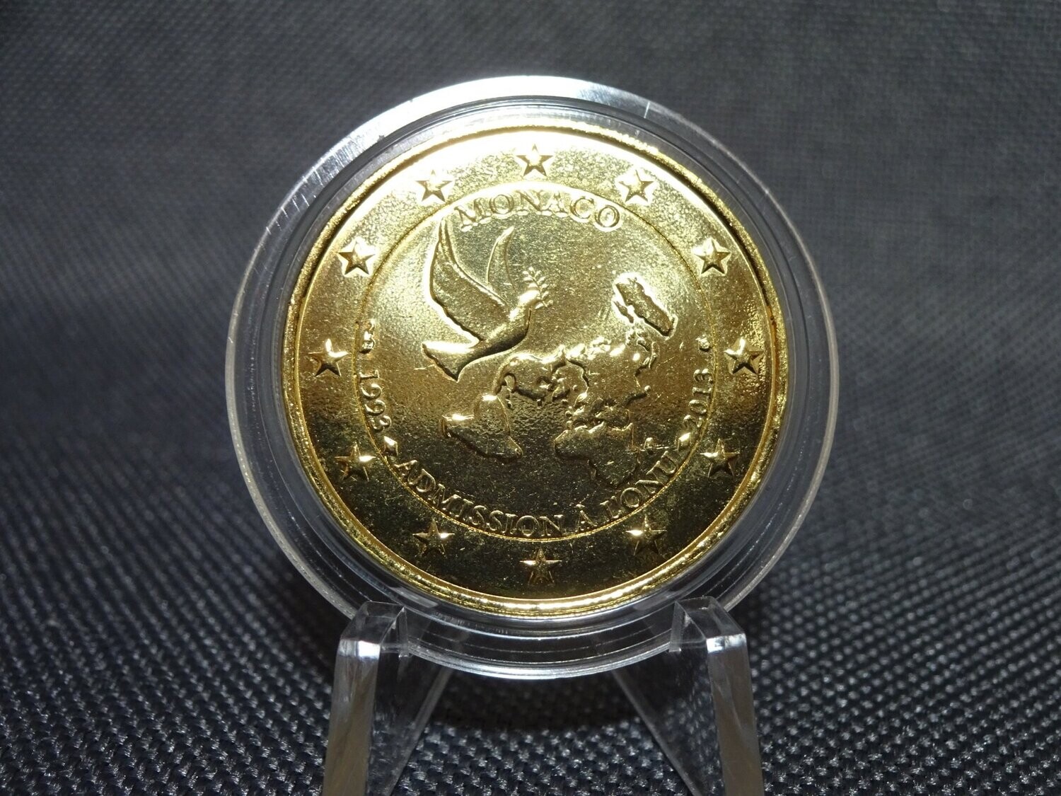 Münze Monaco 2013 2 Euro 20 Jahre Vereinte Nationen Fürstentum Vergoldet