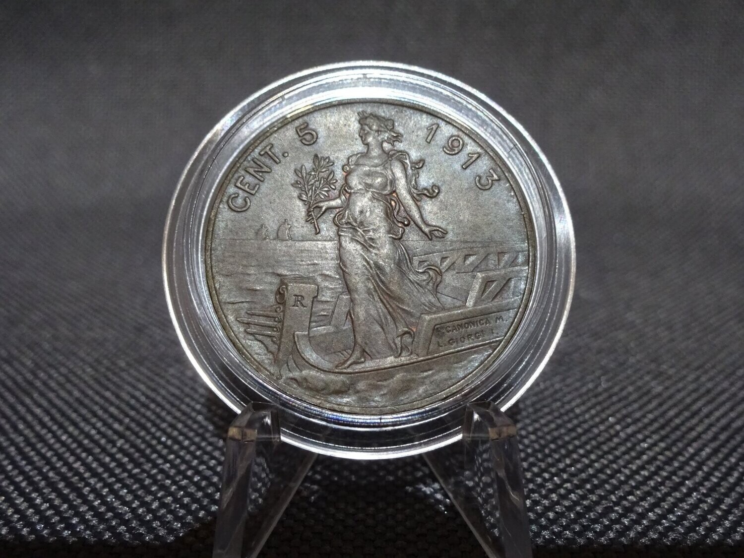 Münze Italien 5 Centesimi 1913 Vittorio III.
