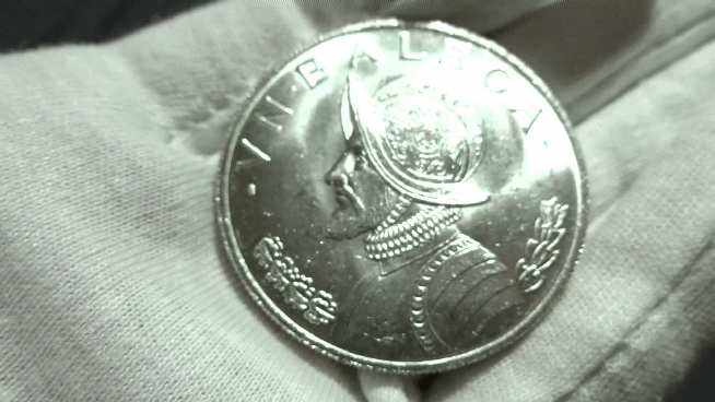 Silbermünze Panama 1966 1 Balboa Vasco Núñez Erhaltung!