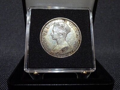 Silbermünze England 1870 1 Florin 2 Shillings Gothic Type Queen Victoria mdccclxx Patina