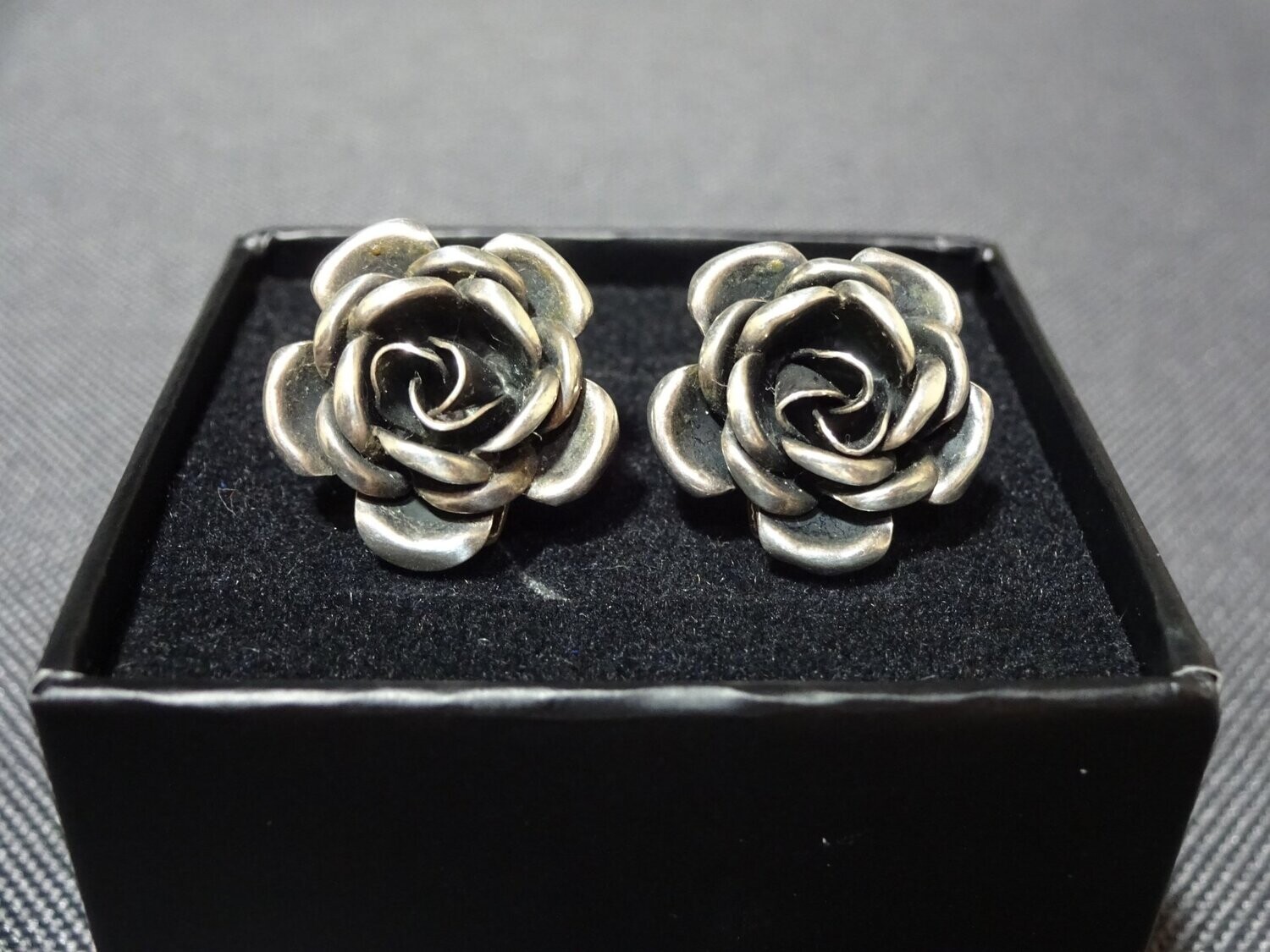 Ohrringe Set Rosen Design Mattiert Vintage Retro 925 Silber Ohrringe Set Rosen Design Mattiert Vintage Retro 925 Silber