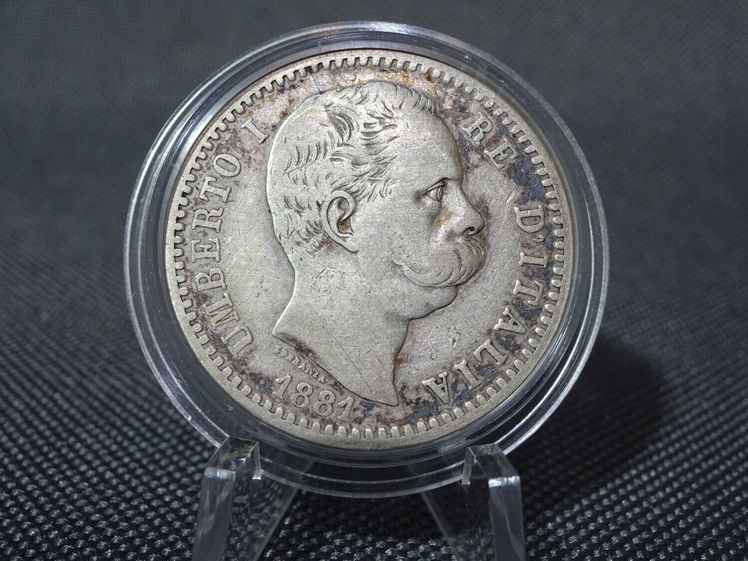 Silbermünze Italien 1881 2 Lire König Umberto I. Silbermünze Italien 1881 2 Lire König Umberto I.