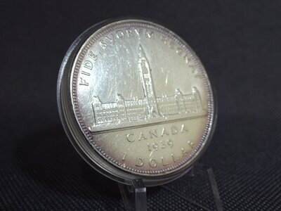 Silbermünze Kanada 1939 1 Dollar Parlament Ottawa König George VI. Silbermünze Kanada 1939 1 Dollar Parlament Ottawa König George VI.