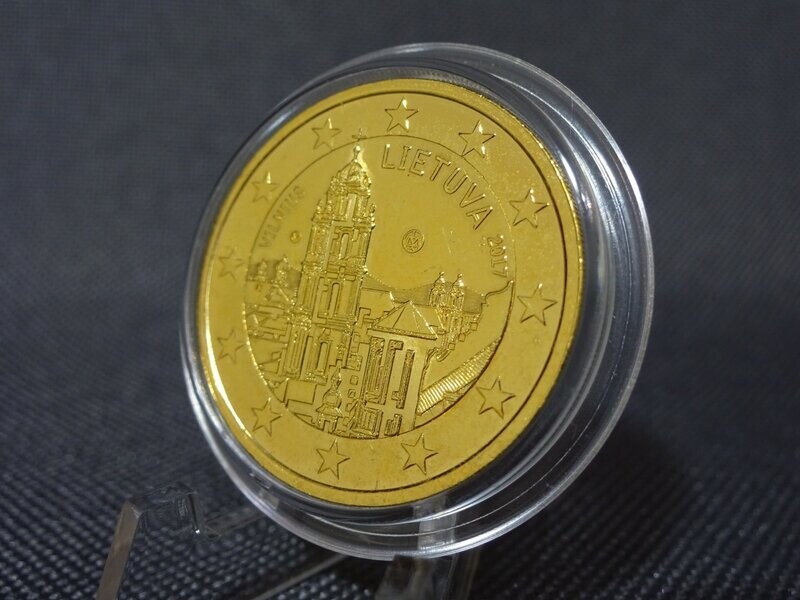 Münze Litauen 2017 2 Euro Vilnius Vergoldet Münze Litauen 2017 2 Euro Vilnius Vergoldet