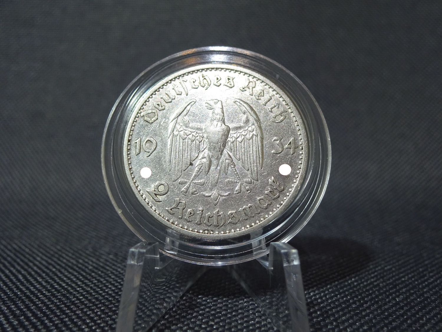 Silbermünze Drittes Reich 1934 G 2 Reichsmark Garnisonkirche Datum Silbermünze Drittes Reich 1934 G 2 Reichsmark Garnisonkirche Datum