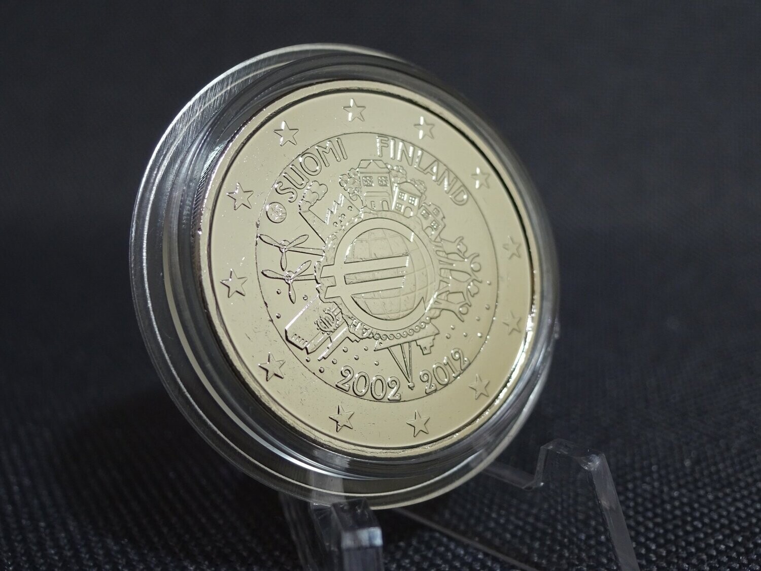 Euromünze Finnland 2012 2 Euro 10 Jahre Euro Platin Veredelt