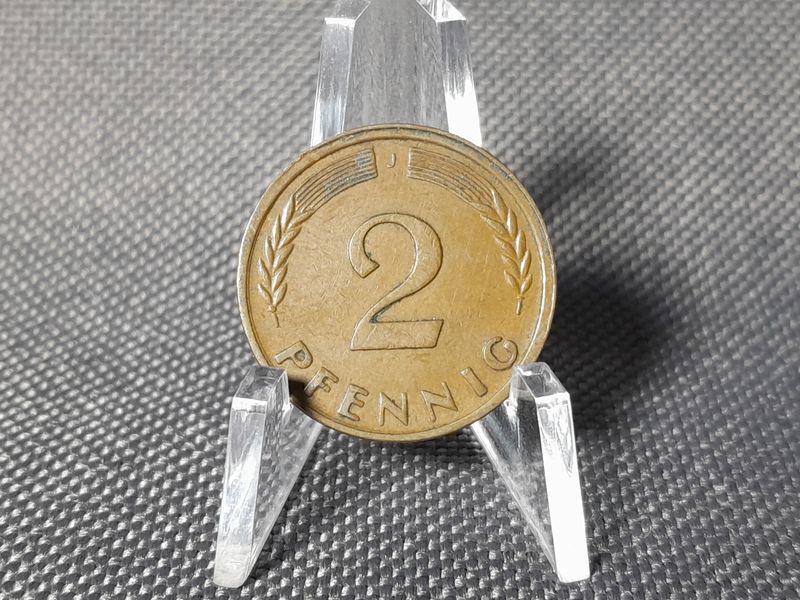 Münze Deutschland 1950 J 2 Pfennig Hamburg Fehlprägung