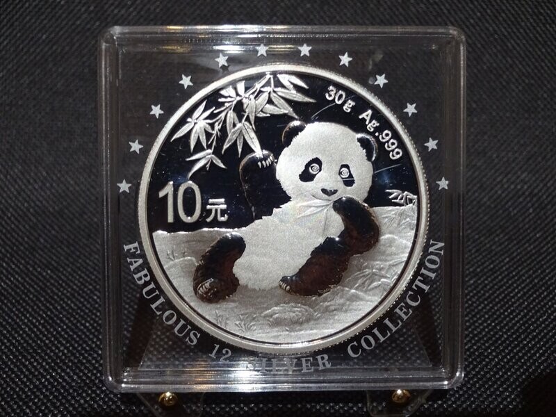 Silbermünze China Panda 2020 10 Yuan 30g Fabulous 12 Silver Collection