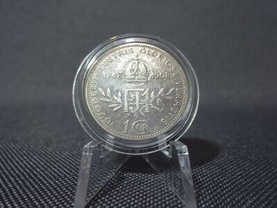 Silbermünze Österreich 1908 1 Krone KuK Regierungsjubiläum Kaiser Franz Joseph I.