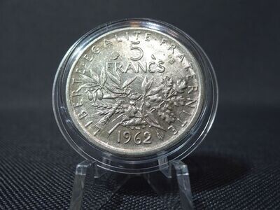 Silbermünze Frankreich 1962 5 Francs Franken