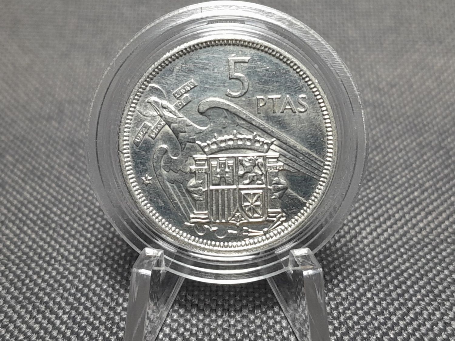 Münze Spanien 1957 5 Pesetas 1974 Stern ? 74 Peseten Franco Selten Erhaltung (1)