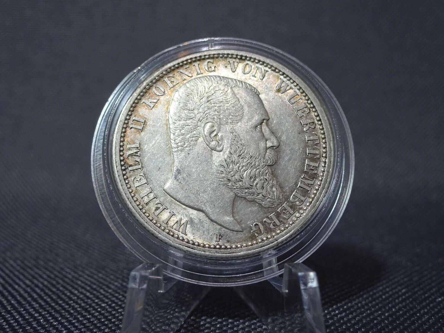 Silbermünze Deutsches Kaiserreich 1912 F 2 Mark Wilhelm II. König Württemberg Silbermünze Deutsches Kaiserreich 1912 F 2 Mark Wilhelm II. König Württemberg