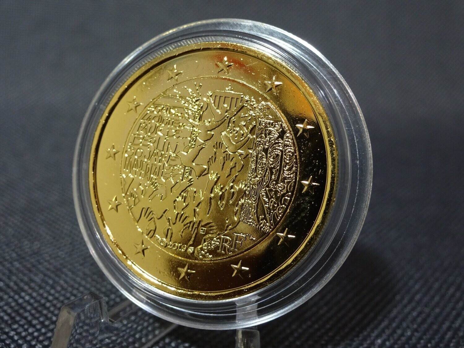 Euromünze Frankreich 2019 2 Euro Mauerfall Vergoldet Euromünze Frankreich 2019 2 Euro Mauerfall Vergoldet