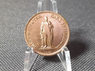 Münze Altdeutschland 1844 Großherzogtum Baden 1 Kreuzer Gedenkkreuzer Leopold Denkmal