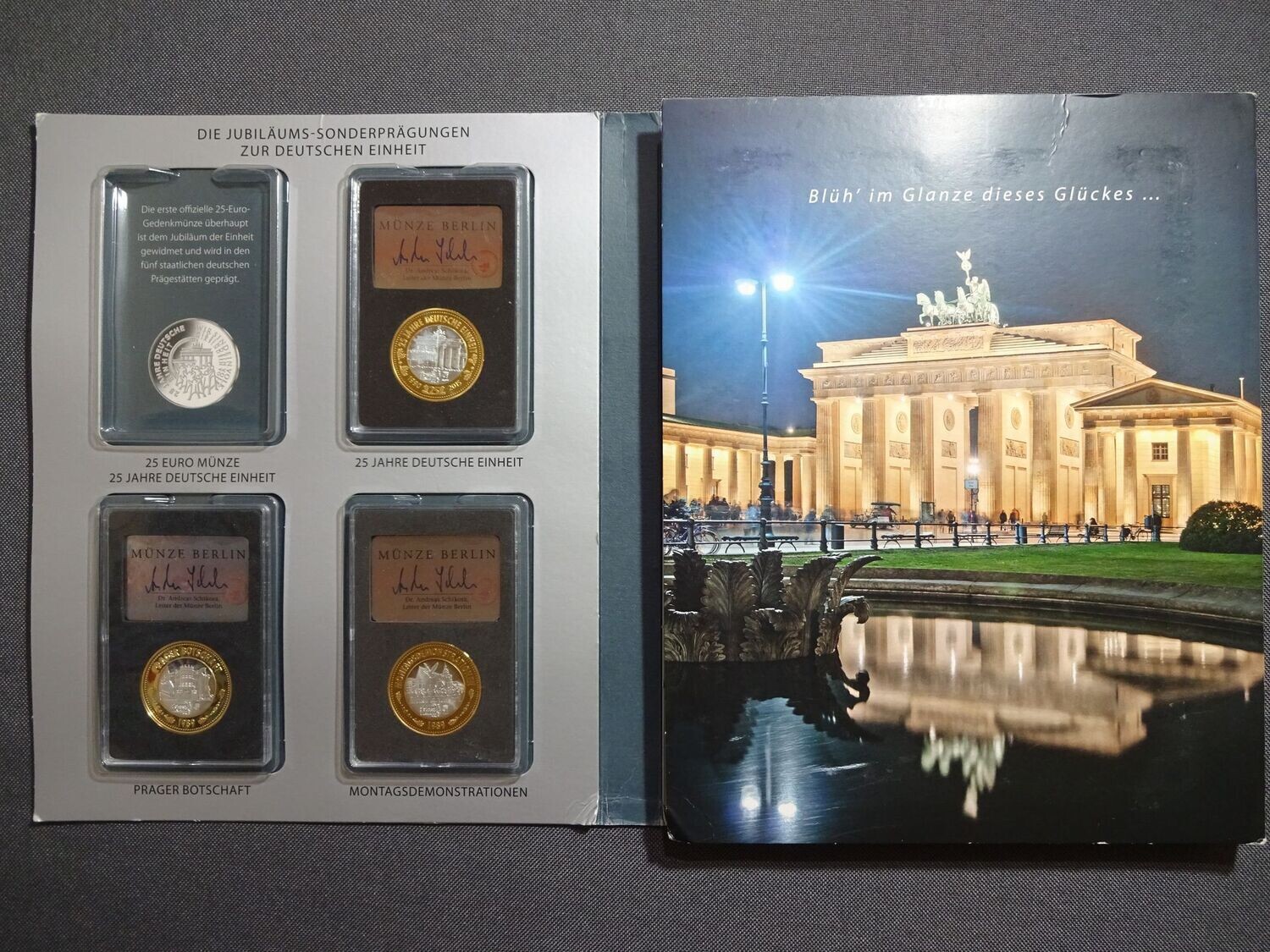 Silbermedaillen Set Deutschland 1990 25 Jahre Deutsche Einheit Münze Berlin Gilded