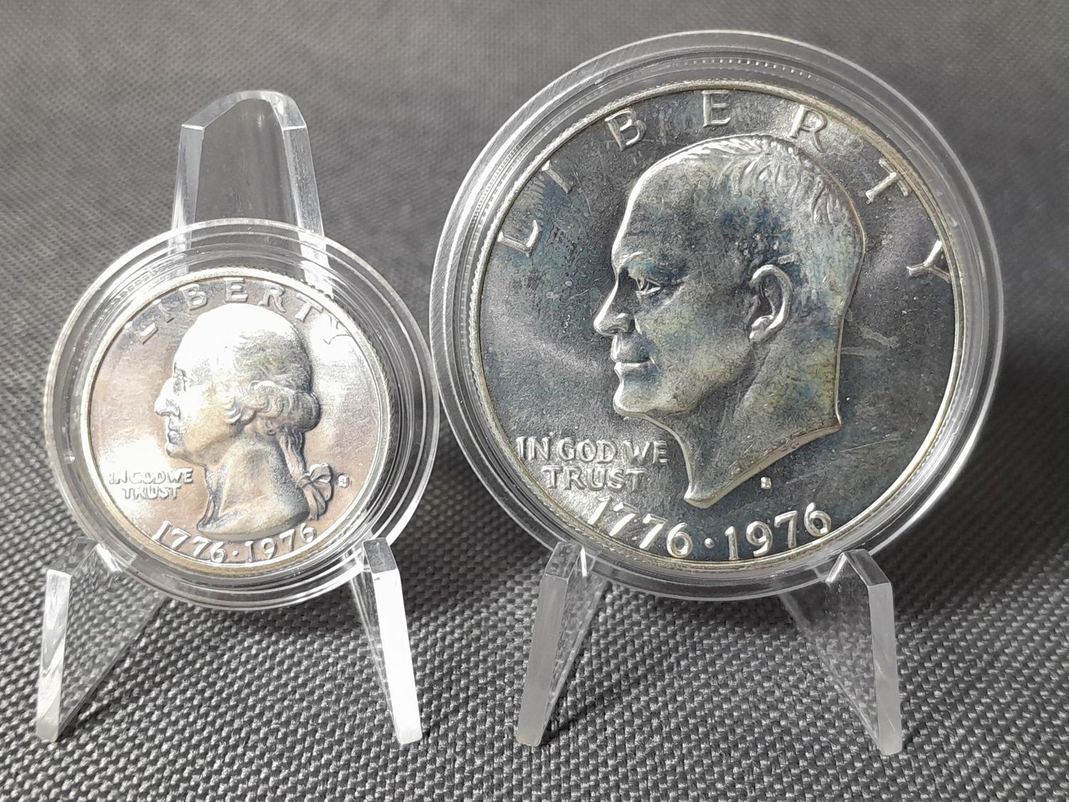 Silbermünzen Set USA 1976 S 1/4 1 Quarter Dollar Unabhängigkeit Erhaltung