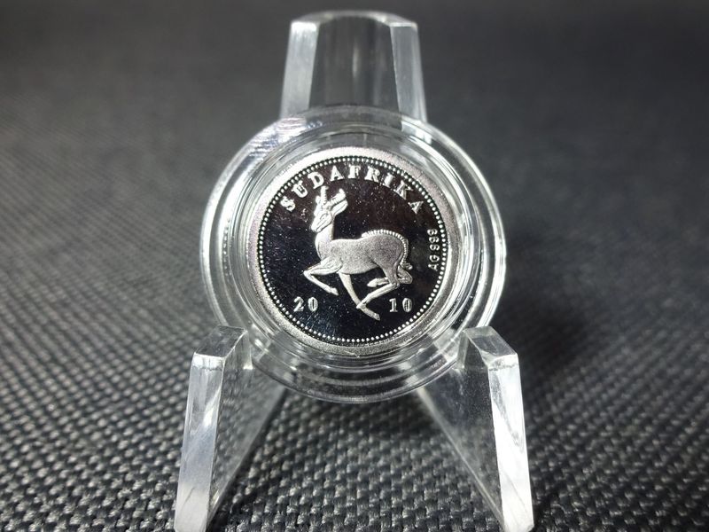 Silbermedaille Südafrika 2010 Springbok Fussball WM Johannesburg Soccer City 1/25 Oz Unze
