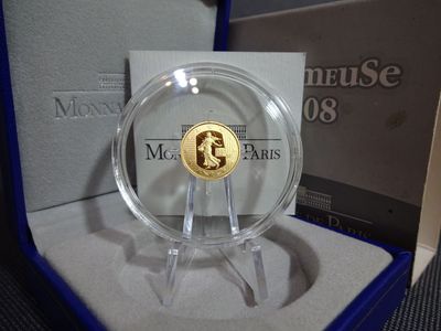 Goldmünze Frankreich 2008 5 Euro 50 Jahre Republik PP Proof 1/25 Oz Unze