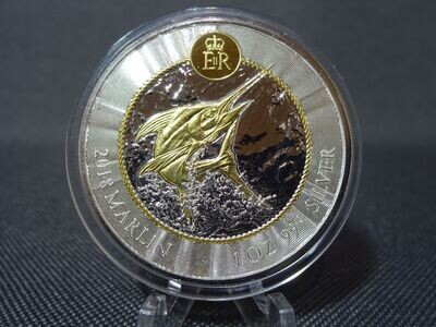 Silbermünze Cayman Islands 2018 1 Dollar Marlin Speerfisch Gilded 1 Oz Unze Silbermünze Cayman Islands 2018 1 Dollar Marlin Speerfisch Gilded 1 Oz Unze