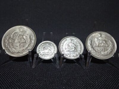Münzen Set Iran 1976 ۲۵۳۵ 1 2 10 20 Rial Pahlavi 50. Jahrestag