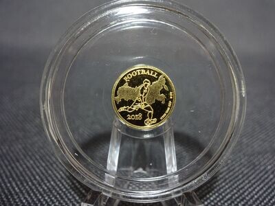 Goldmünze Kongo 2018 100 Francs Fussball WM Russland Football 0,5 g