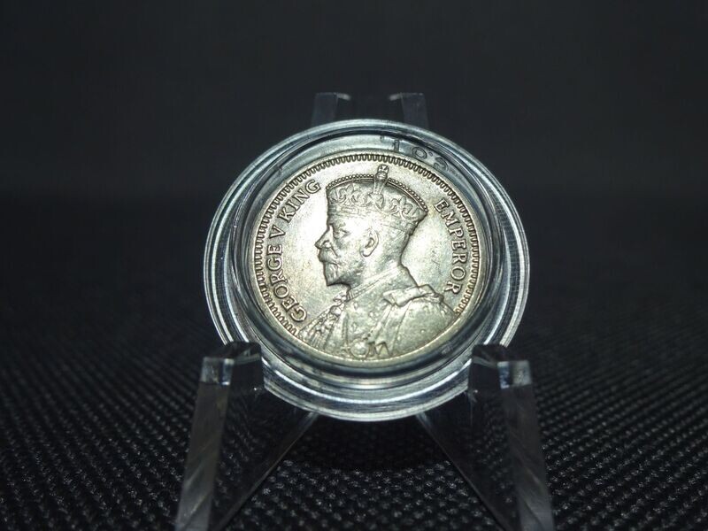 Silbermünze Neuseeland 1934 3 Pence King George V