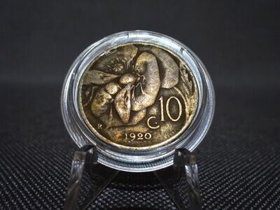 Münze Italien 1920 10 Centesimi Honigbiene Vittorio
