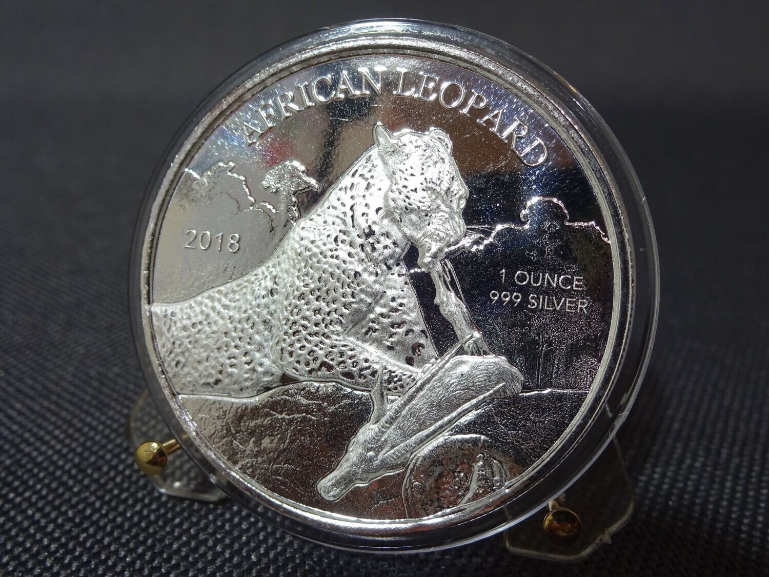 Silbermünze Ghana 2018 5 Cedis African Leopard Selten 1 Oz Unze Silbermünze Ghana 2018 5 Cedis African Leopard Selten 1 Oz Unze