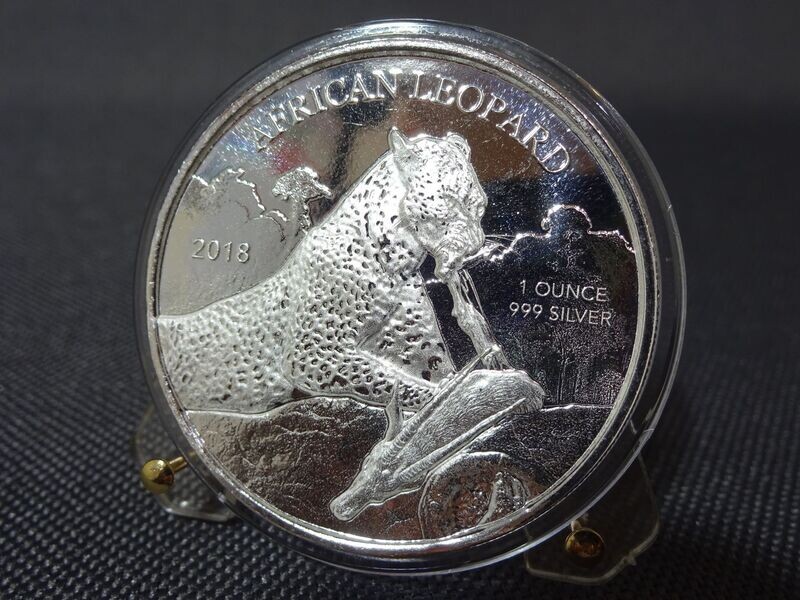 Silbermünze Ghana 2018 5 Cedis African Leopard Selten 1 Oz Unze Silbermünze Ghana 2018 5 Cedis African Leopard Selten 1 Oz Unze