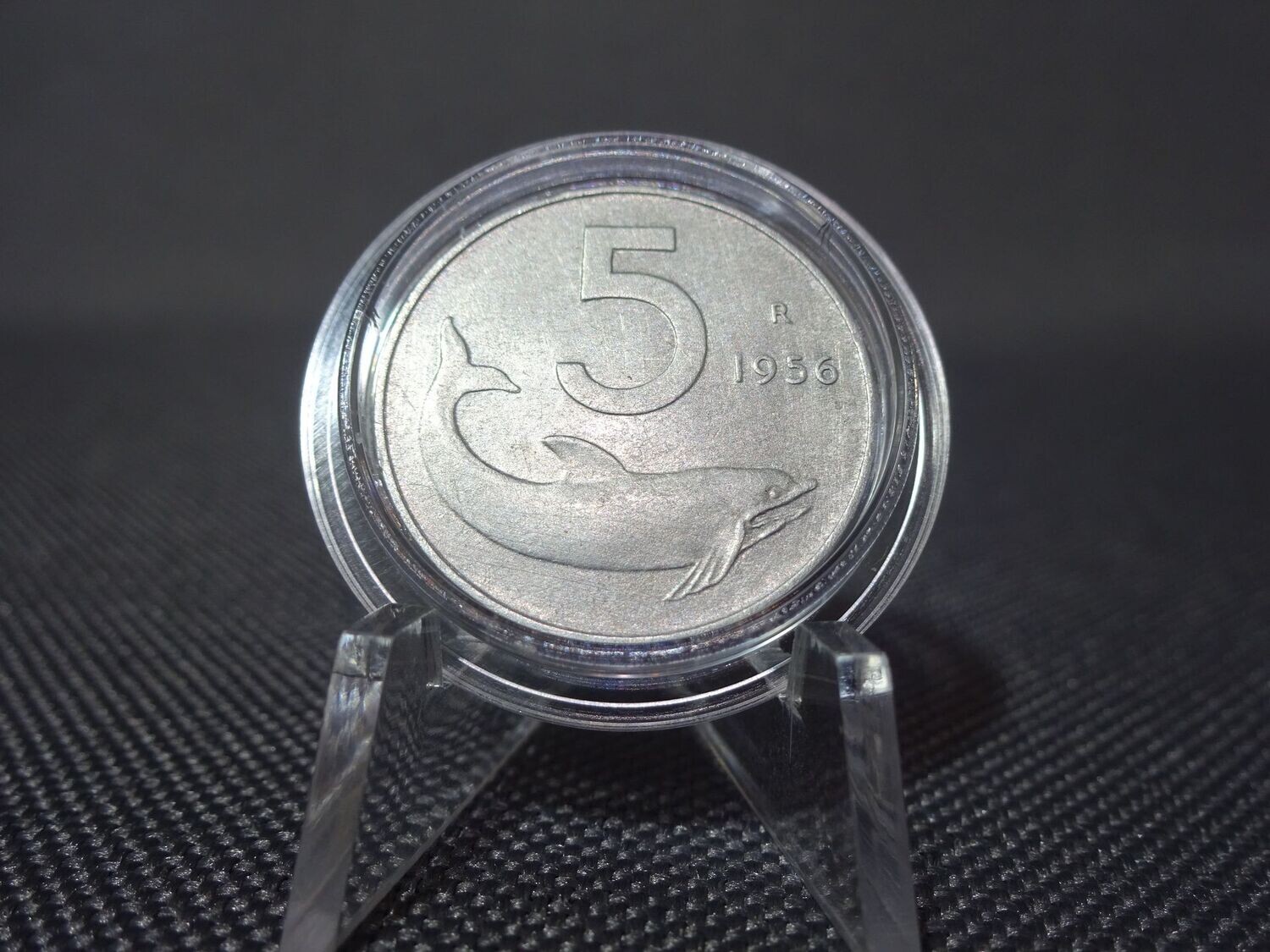 Münze Italien 1956 5 Lire Delfin Rarität Selten 1. Münze Italien 1956 5 Lire Delfin Rarität Selten 1.