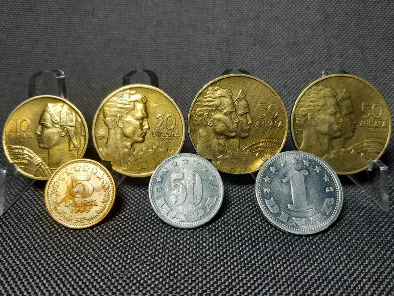 Münze Set Jugoslawien 1953 1955 1963 1965 1 5 10 20 50 Para Dinara Erhaltung!
