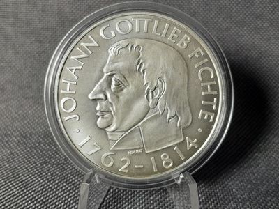 Silbermedaille Deutschland 5 Mark Replikat 1993 1964 Johann Gottlieb Fichte 1 Oz Unze