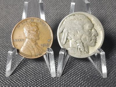 Münzen Set USA 1919 1 5 Cent Lincoln Wheat Penny Indian Head Buffalo Nickel Münzen Set USA 1919 1 5 Cent Lincoln Wheat Penny Indian Head Buffalo Nickel