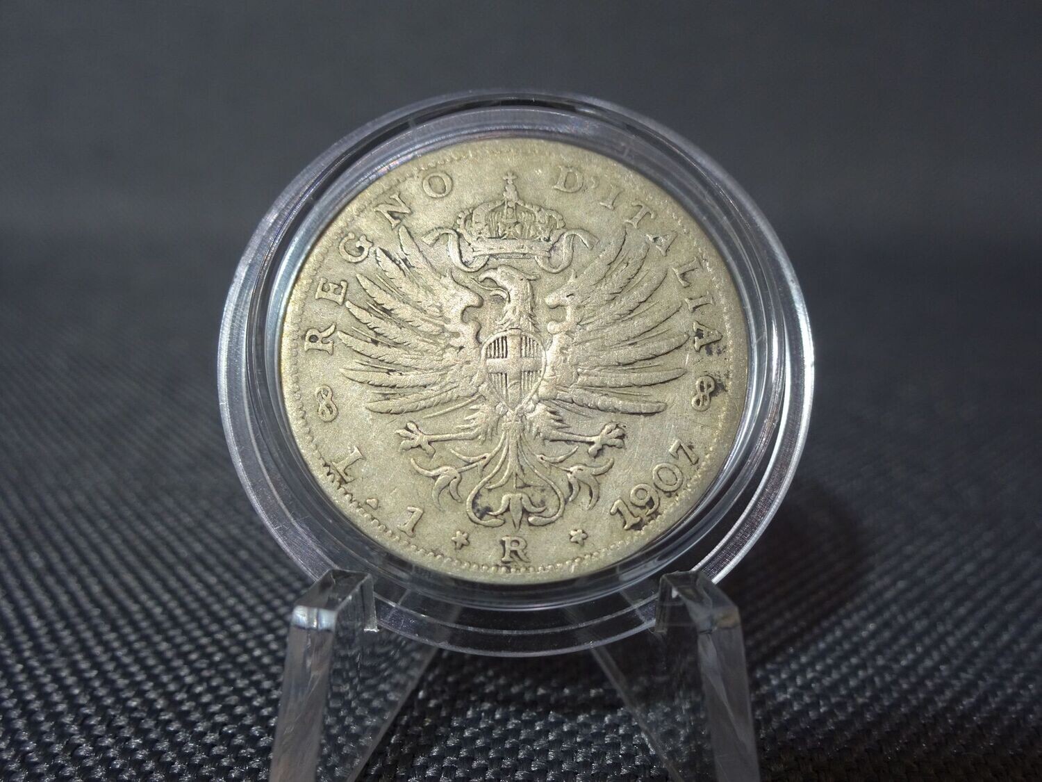Silbermünze Italien 1907 1 Lira König Vittorio III. Silbermünze Italien 1907 1 Lira König Vittorio III.