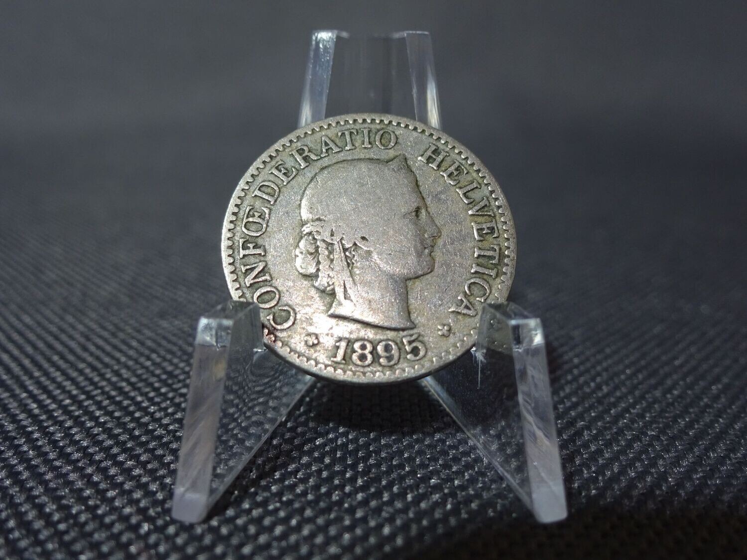 Münze Schweiz 1895 10 Rappen Helvetia