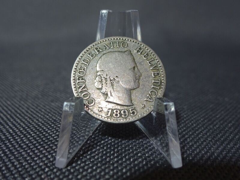 Münze Schweiz 1895 10 Rappen Helvetia