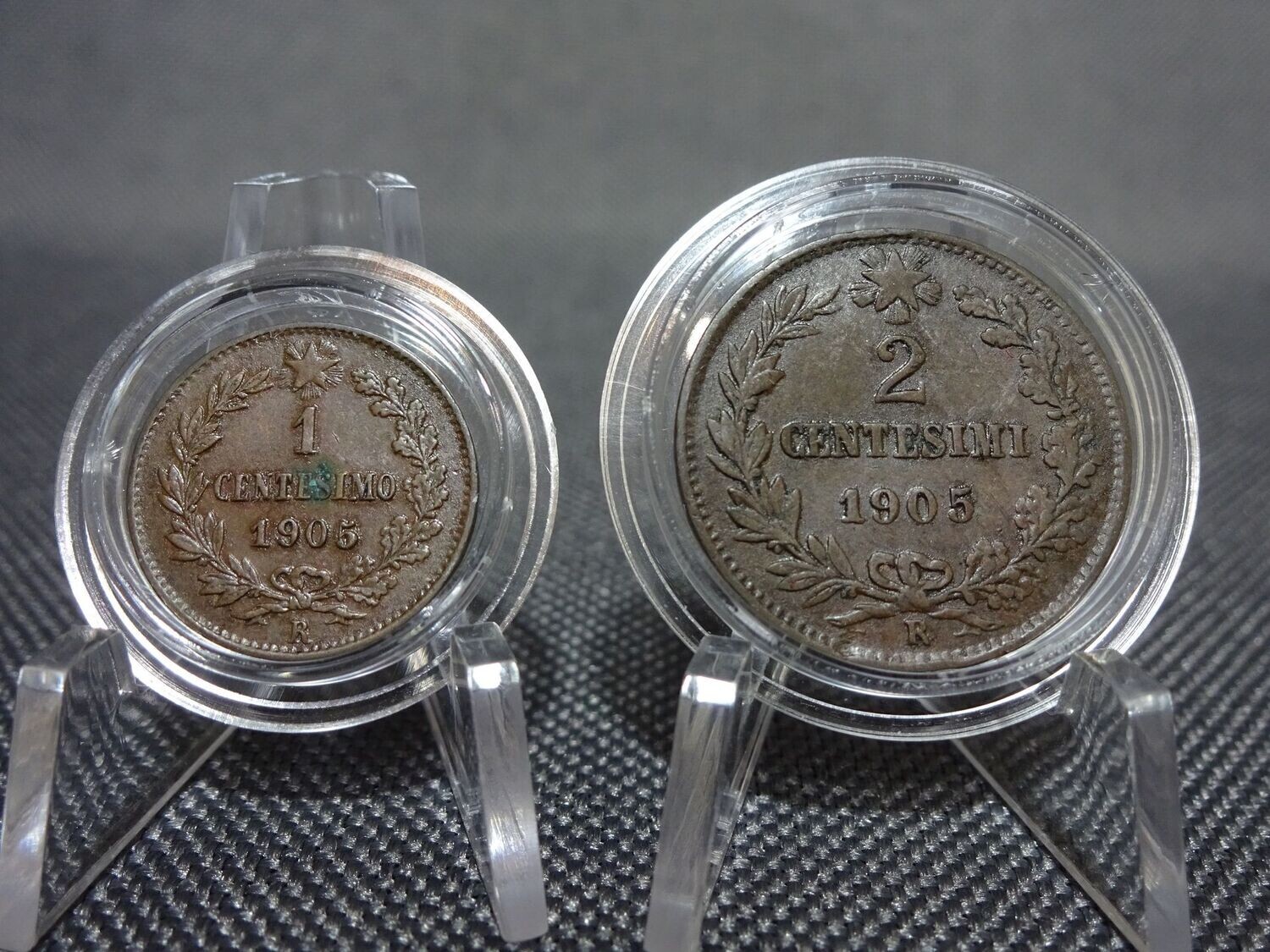 Münzen Set Italien 1905 1 Centesimo 2 Centesimi Vittorio III. Münzen Set Italien 1905 1 Centesimo 2 Centesimi Vittorio III.
