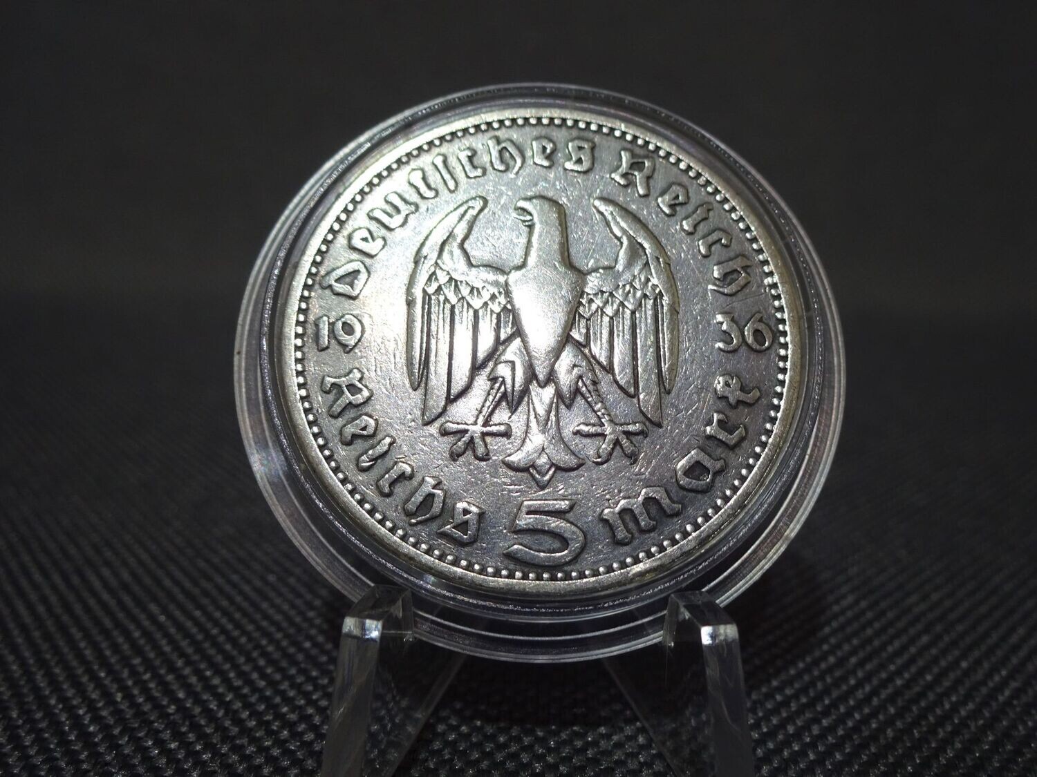 Silbermünze Drittes Reich 1936 G 5 Reichsmark Hindenburg ohne HK Silbermünze Drittes Reich 1936 G 5 Reichsmark Hindenburg ohne HK