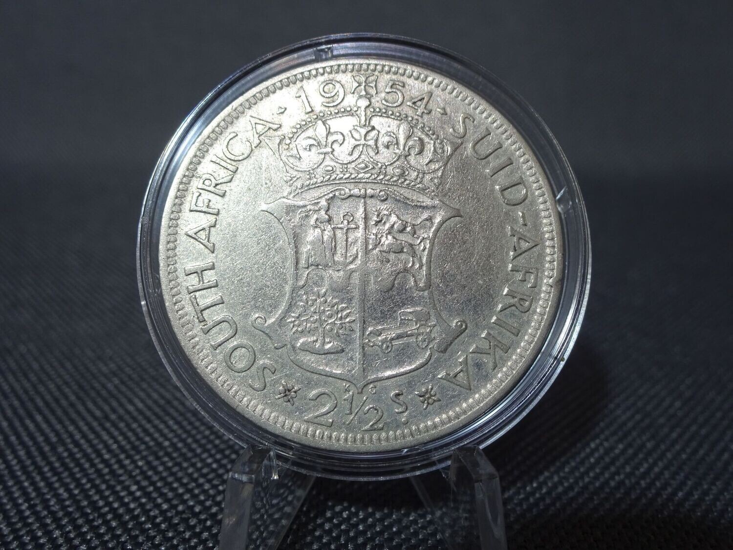Silbermünze Südafrika 1954 2,5 Shilling Queen Elizabeth Silbermünze Südafrika 1954 2,5 Shilling Queen Elizabeth