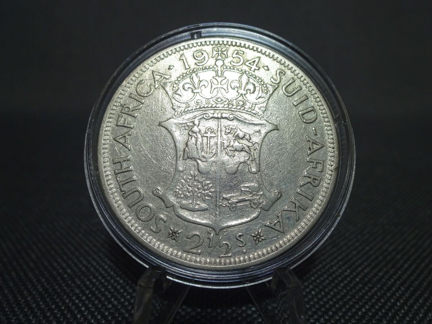 Silbermünze Südafrika 1954 2,5 Shilling Elizabeth II. Silbermünze Südafrika 1954 2,5 Shilling Elizabeth II.