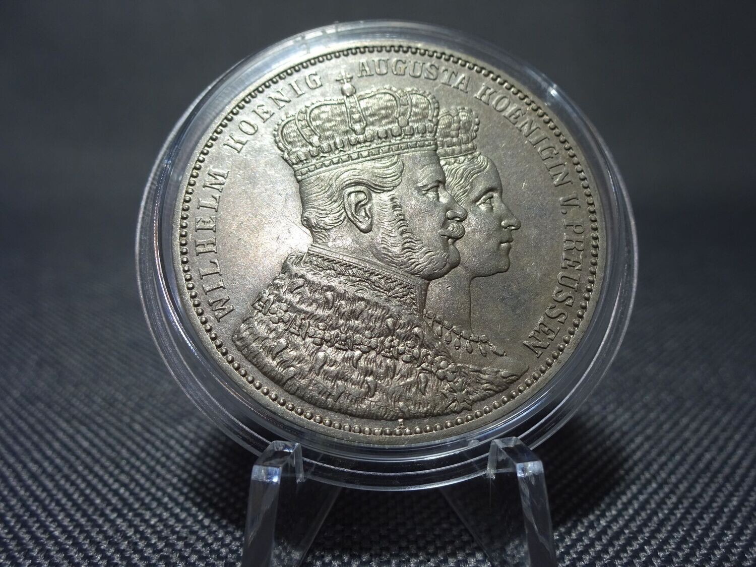 Silbermünze 1861 1 Taler Altdeutschland Preussen Krönungstaler König Wilhelm I. Augusta