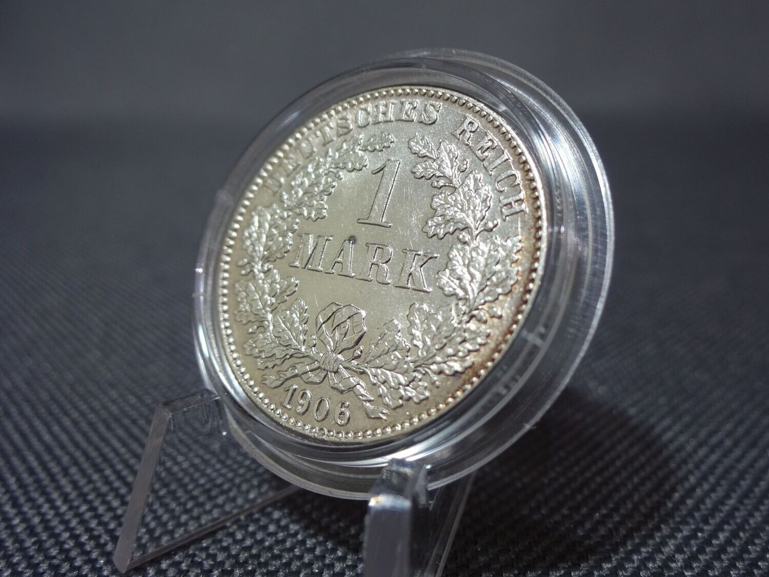 Silbermünze Deutsches Kaiserreich 1906 G 1 Mark Karlsruhe Fehlprägung Erhaltung!