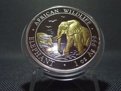 Silbermünze Somalia Elefant 2010 100 Shillings Wildlife Gilded Patina 1 Oz Unze Silbermünze Somalia Elefant 2010 100 Shillings Wildlife Gilded Patina 1 Oz Unze