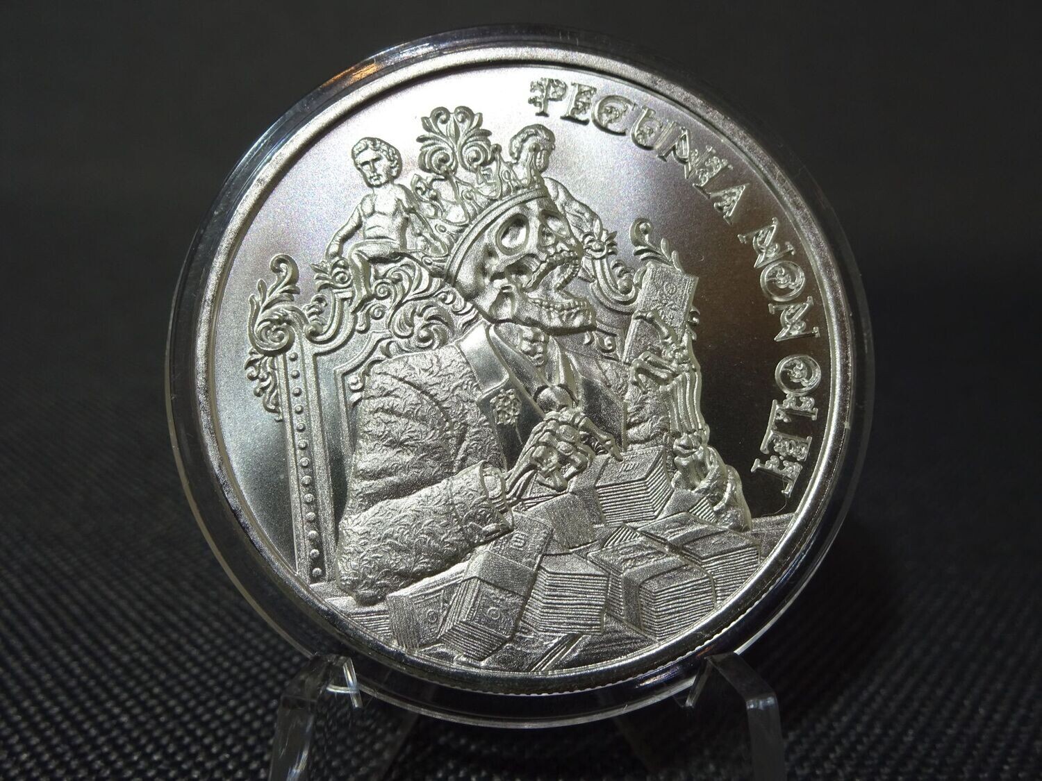 Silbermedaille USA 2020 Geld Kapitalist Totenschädel Skull Intaglio Mint 1 Oz Unze