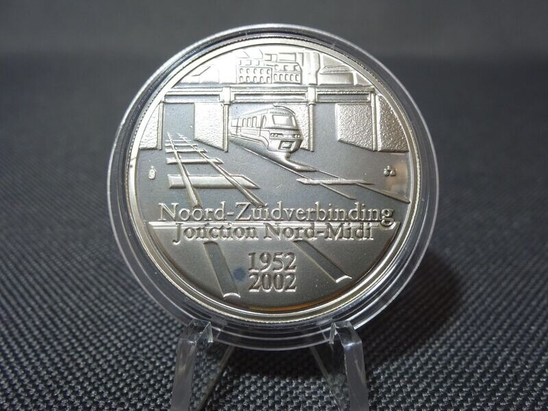 Silbermünze Belgien 2002 10 Euro Eisenbahn 50 Jahre Zugverbindung PP Silbermünze Belgien 2002 10 Euro Eisenbahn 50 Jahre Zugverbindung PP