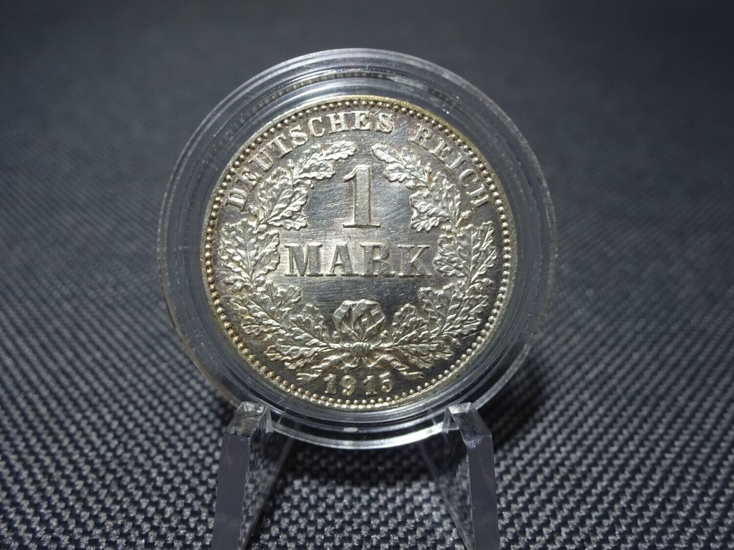 Silbermünze Deutsches Kaiserreich 1915 G 1 Mark Karlsruhe Erhaltung!